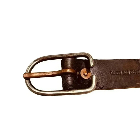 CAUSE AND EFFECT SUEDE LEATHER BELT BROWN ROUGH TEXTURED cowboy - Picture 6 of 8